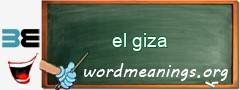 WordMeaning blackboard for el giza